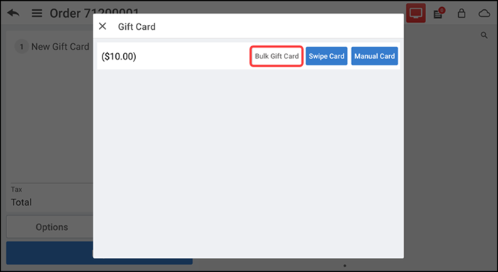 Tap Bulk Gift Card
