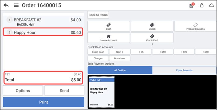 Donation amount reflects in the total amount