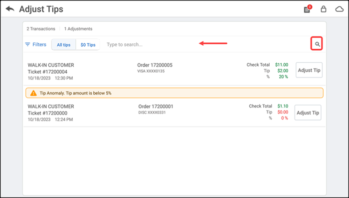Select Adjust Tips