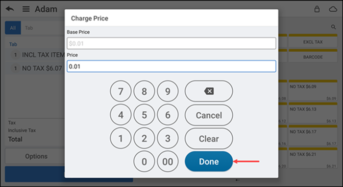 Type Charge Amount