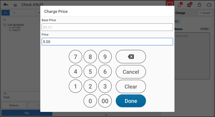 Type Charge Amount