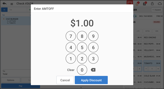 enter amount of discount
