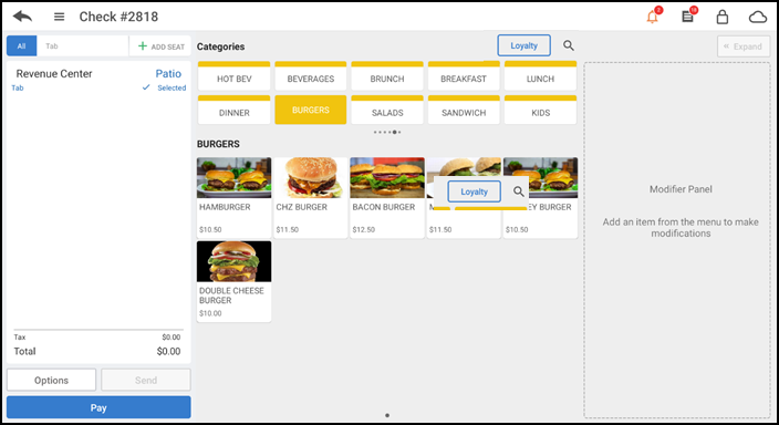 Customer profile screen