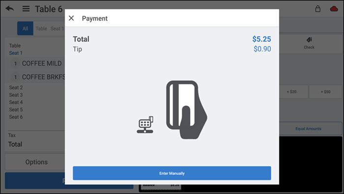 Payment screen