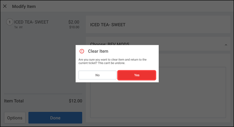 clearing an item