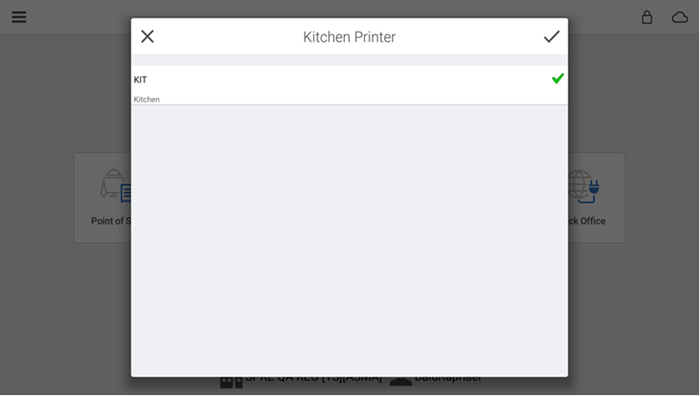 Kitchen printer screen