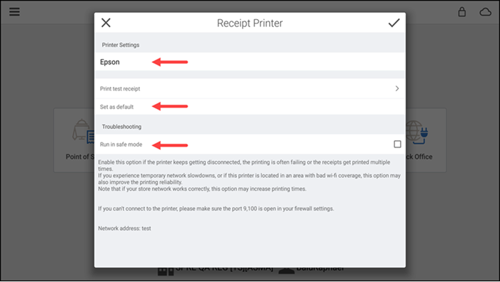 Receipt printer window