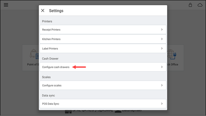 Settings screen