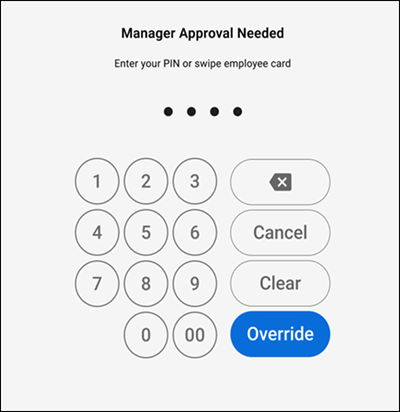 Manager approval screen