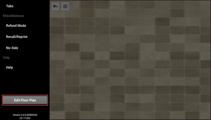 Edit floor plan screen