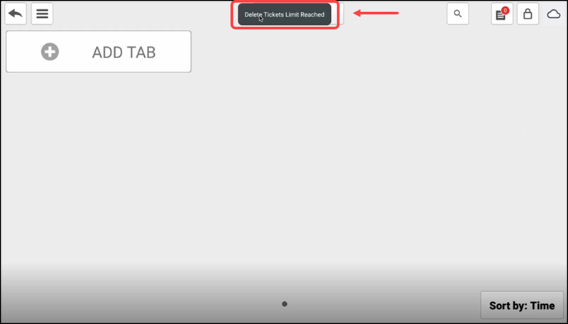 Exceed delete limit notice