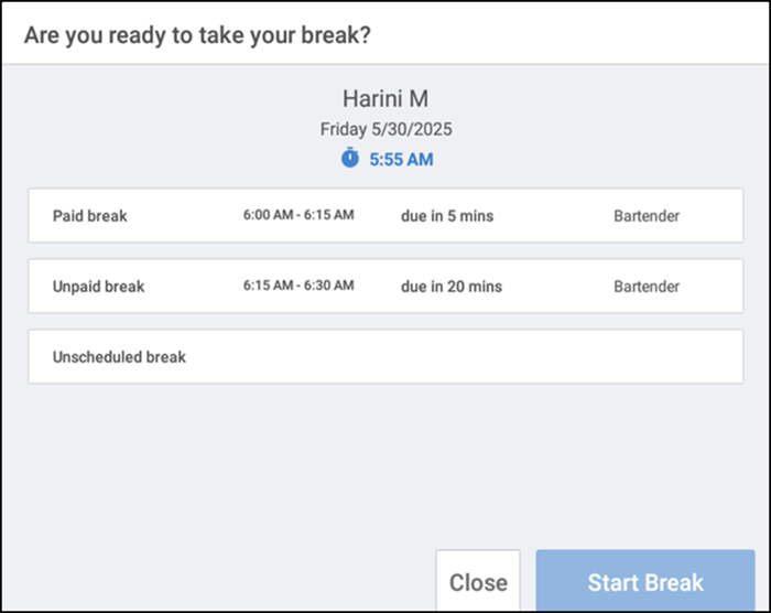 Break screen