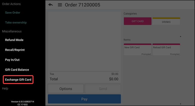 Slide over menu screen