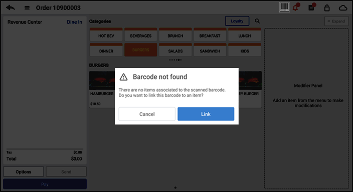 linking a barcode to an item