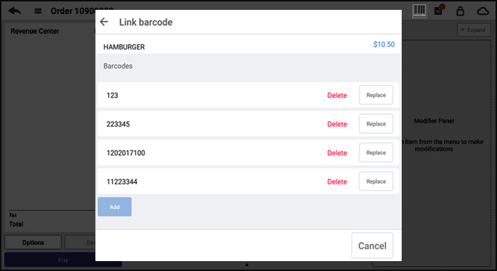 linking barcode to an item