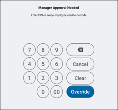 Manager approval screen