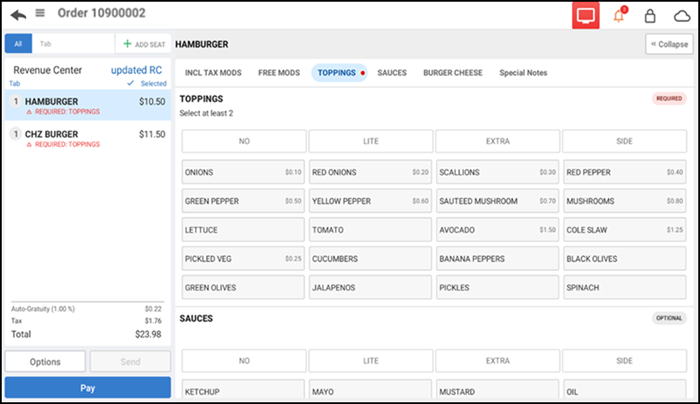 View expanded modifier panel