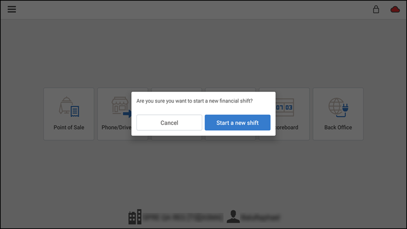 Start a new shift prompt