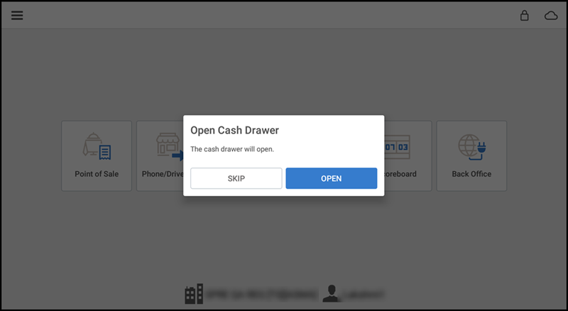 open cash drawer prompt