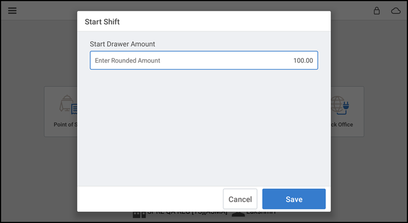 Start shift prompt
