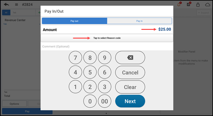 Tap Pay In/Out
