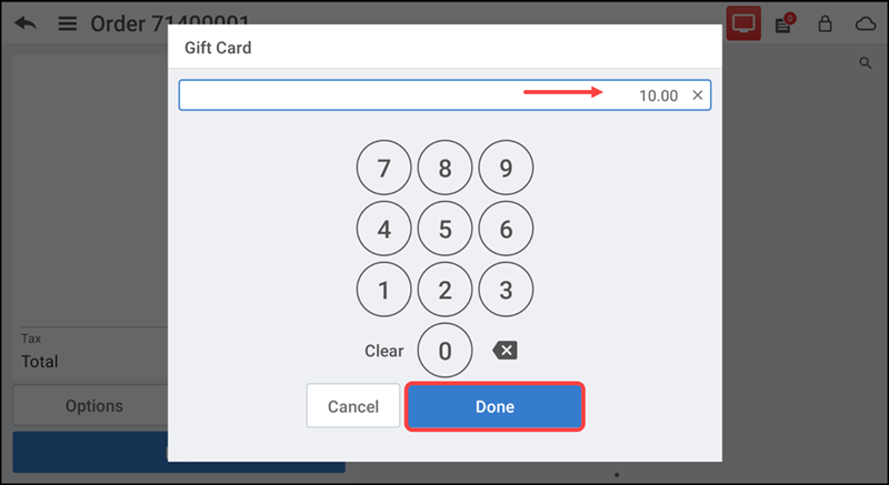 Tap Reload Gift Card