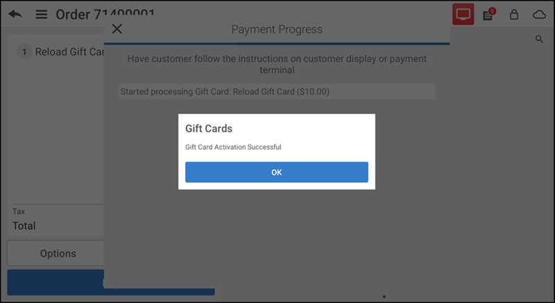 Enter the gift card details
