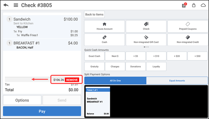 Delete existing payment