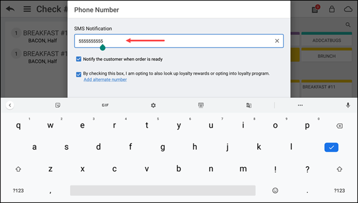 Phone Number screenn