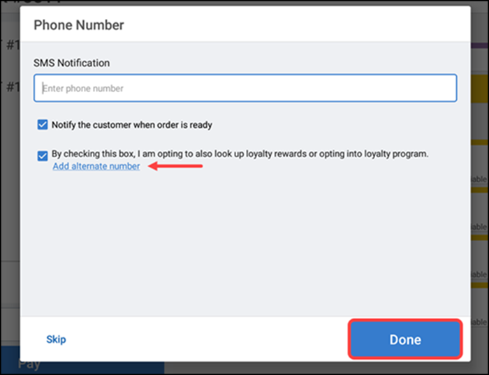 Add alternate cuustomer phone number