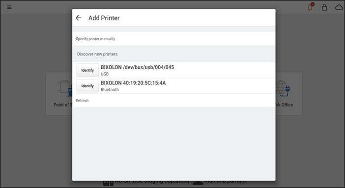 List of configured printers