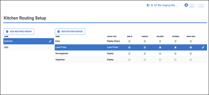 Selecting add routing group