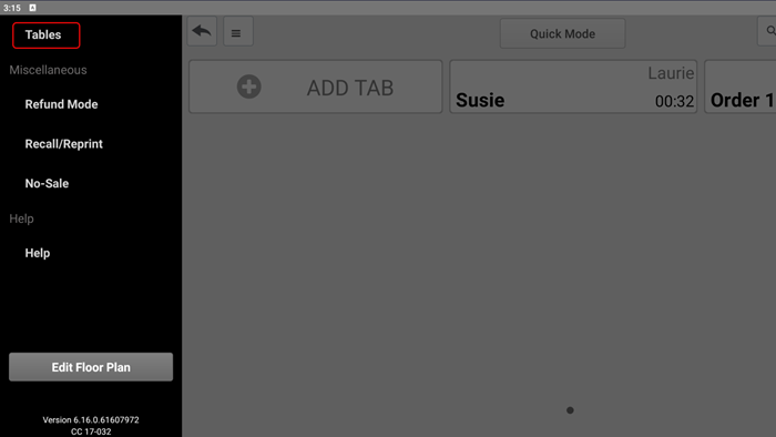 Tap the menu icon