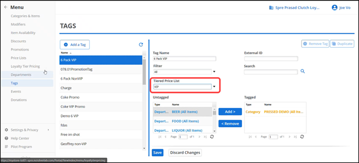 Select a tag and click Duplicate