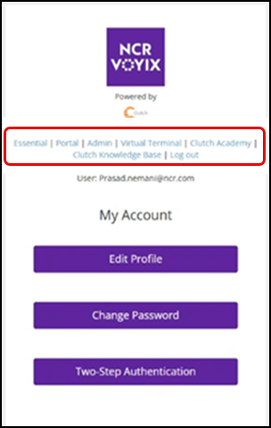 Consumer Marketing My Account screen