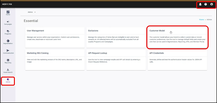 Select Essential from the Consumer Marketing My Account screen
