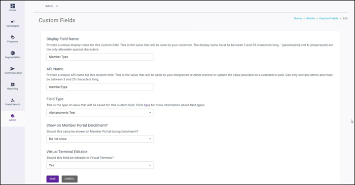 Select Admin on the left, then Customer Model