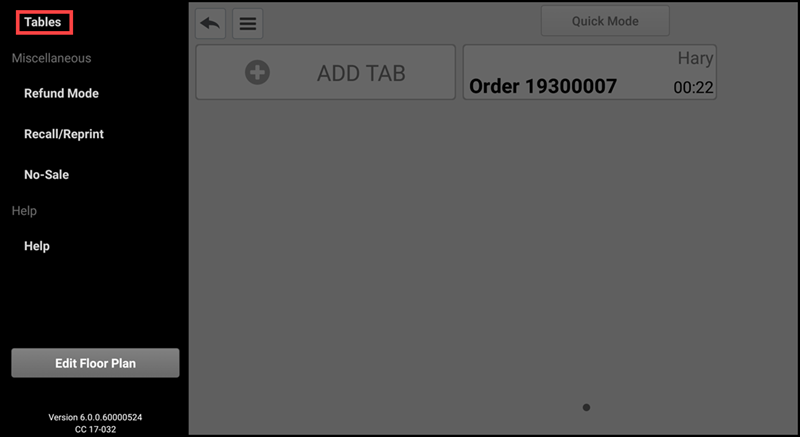 Tabs screen