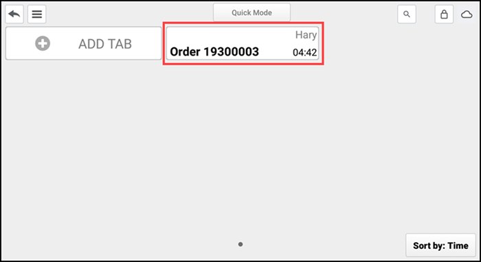 Access the TABS screen