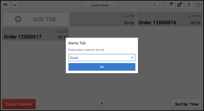 Tap Transfer seat