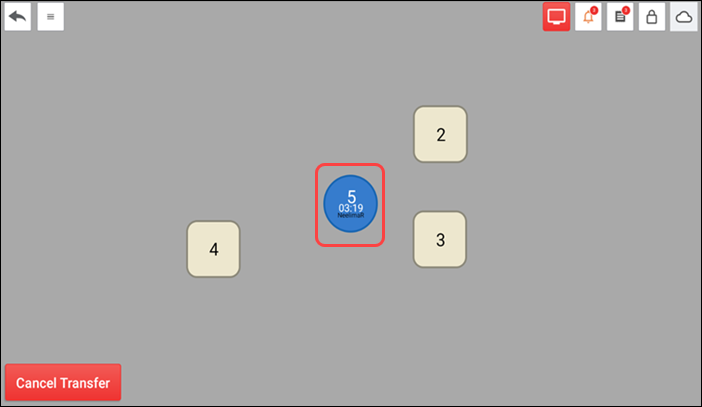 Tap desired table