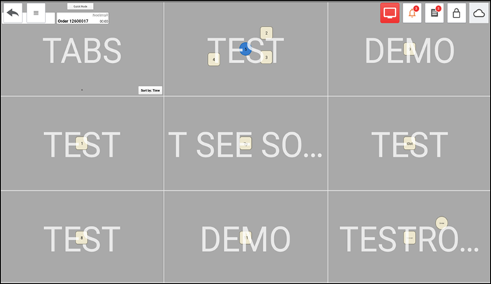 Tap the menu icon and tap Tables
