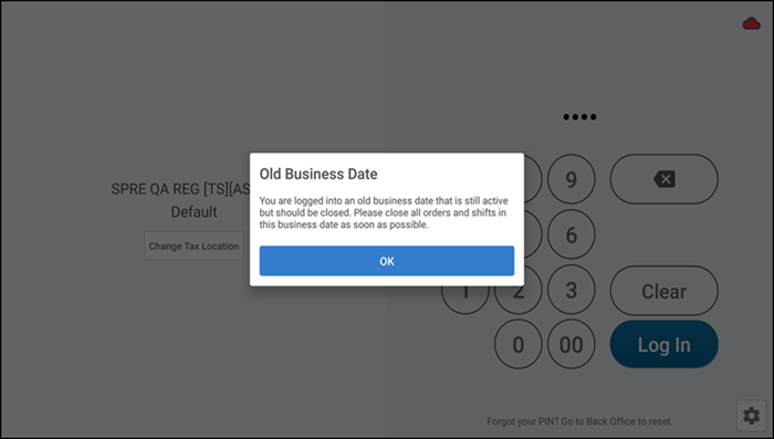 Business date cutoff threshold