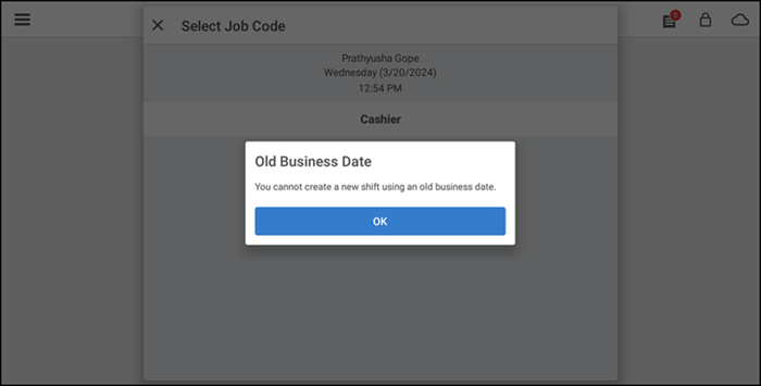Save business date without restarting