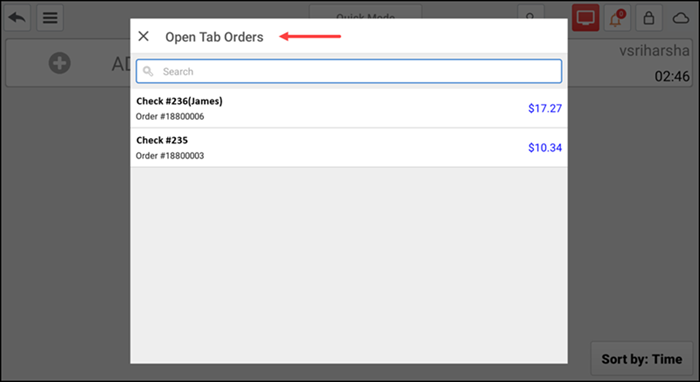 Search tab