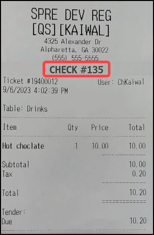 Viewing check sequence numbers