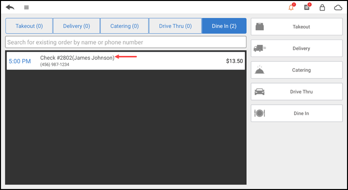 Search tab