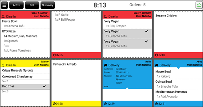 Viewing the active Kitchen Display screen