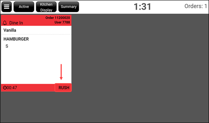 Viewing rushed orders