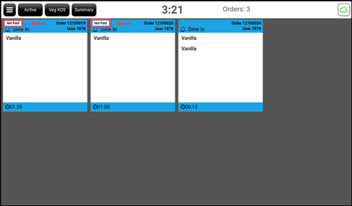 Viewing payment status indicator